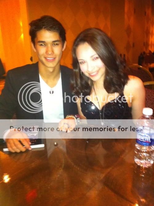 Booboo Stewart and Jodelle Ferland together at a convention